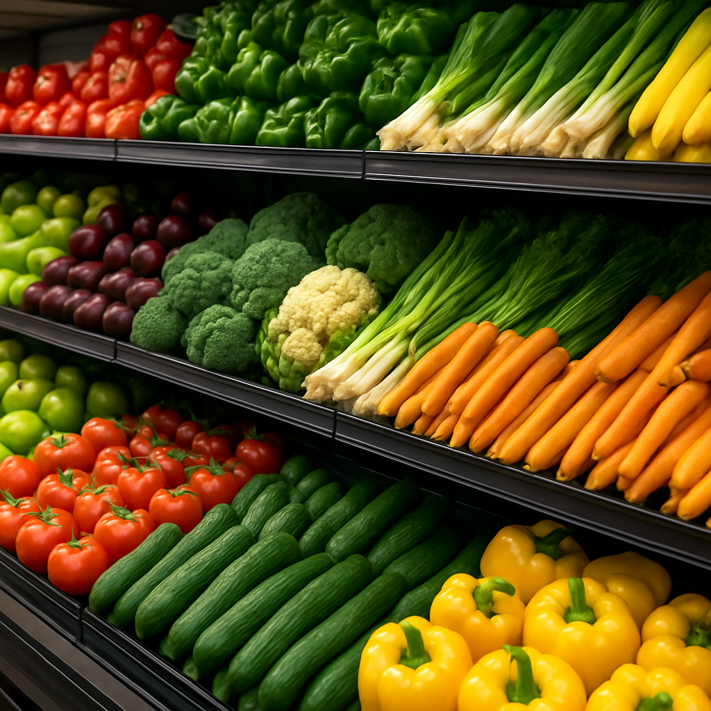 Fresh fruit and vegetable display at Broulee Supermarket